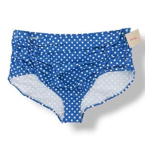 Ruby Ribbon Riviera Ruched Polka Dot Full Coverage Bikini Bottoms Plus Size 3X